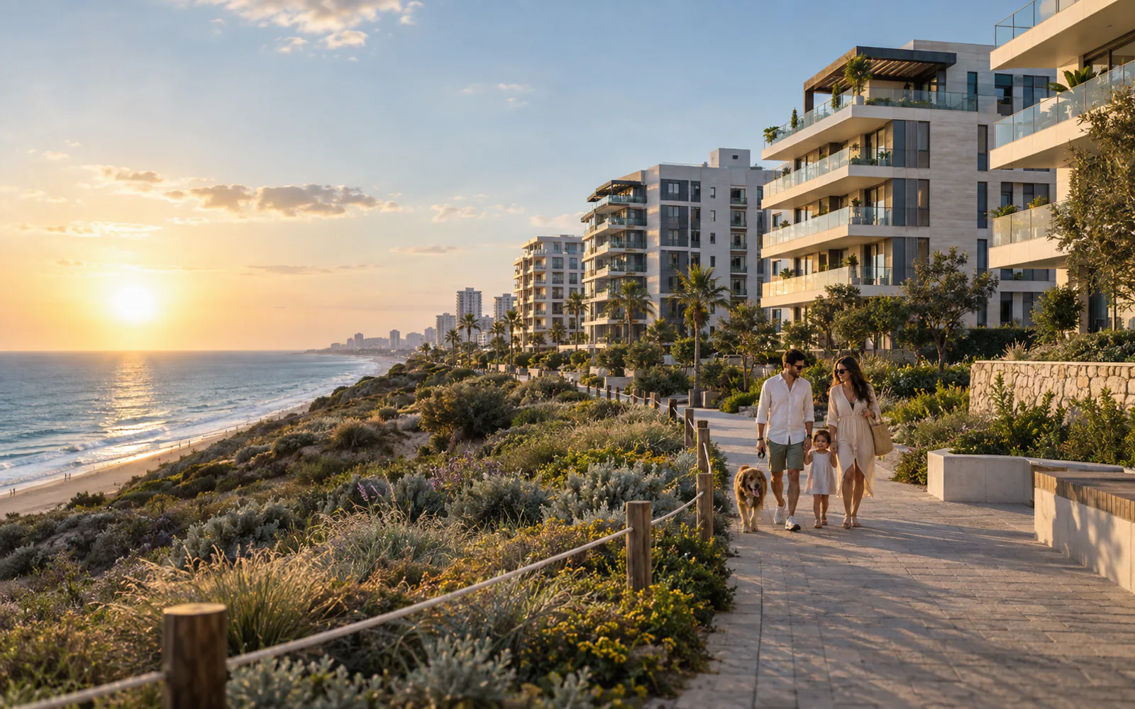 Residential buildings beside the Mediterranean coast